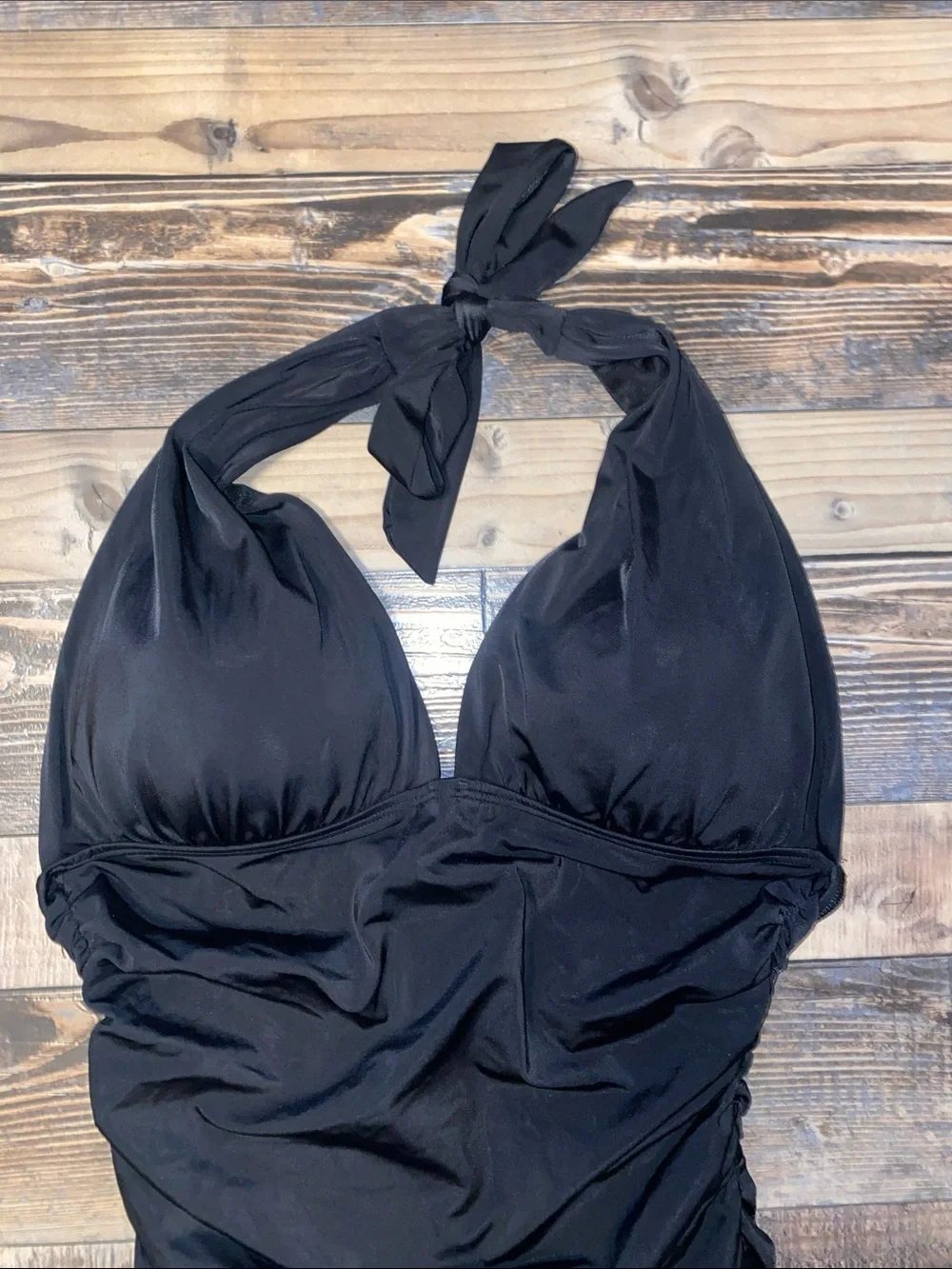 Victoria's Secret Black Halter One-Piece Swimsuit with padded cups